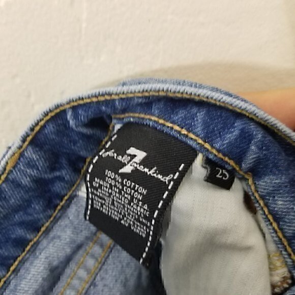 7 For All Mankind High Waist Distressed‎ Denim Skirts Size 25 - Picture 4 of 4